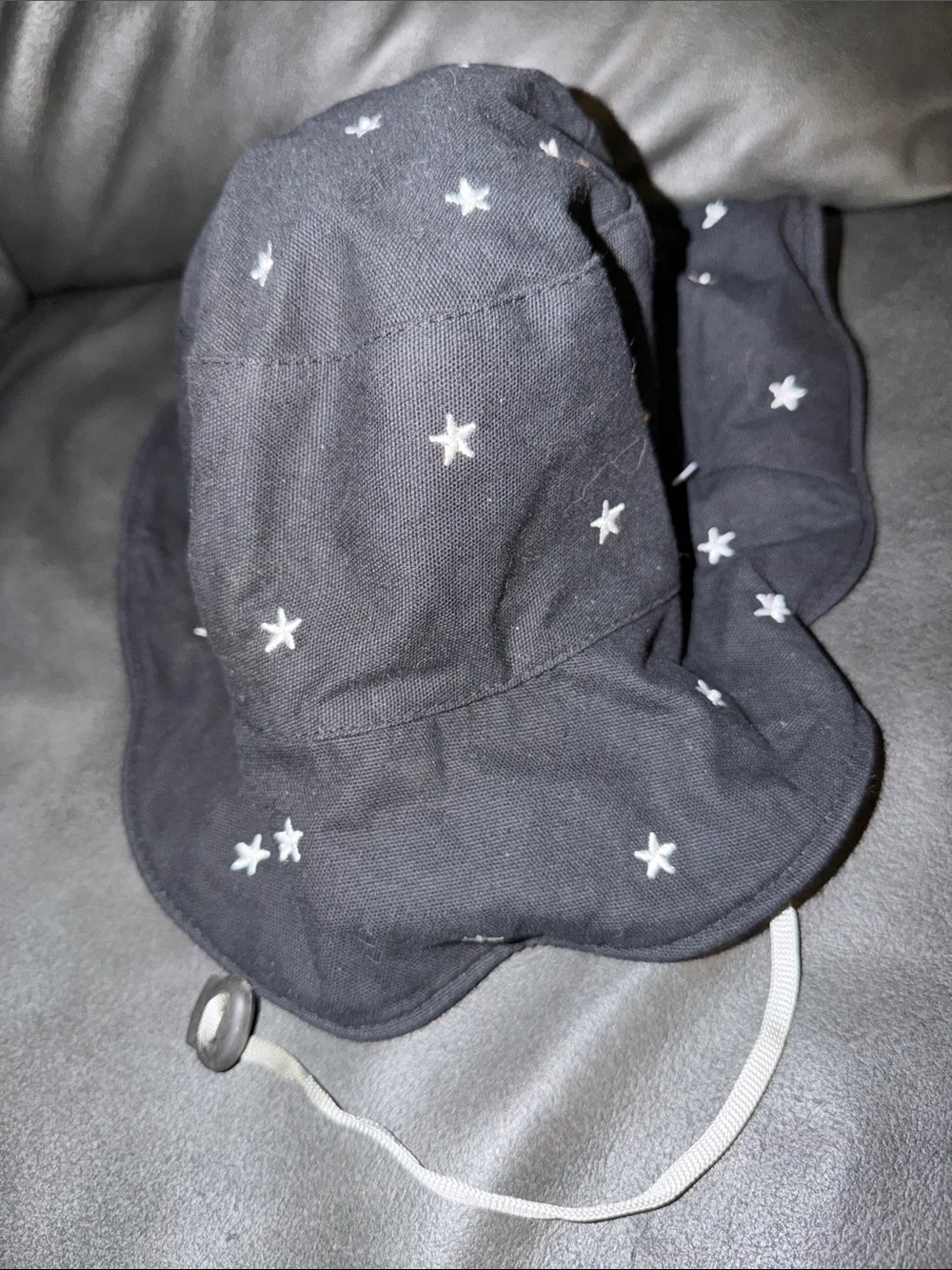 Kids Navy Star Print Sun Hat